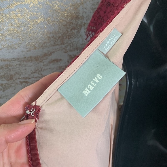 Anthropologie Maeve Burgundy Elsa Lace Peplum Cocktail Dress Size XS - Picture 13 of 16